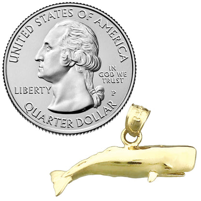 14K Gold Cachalot Sperm Whale Charm