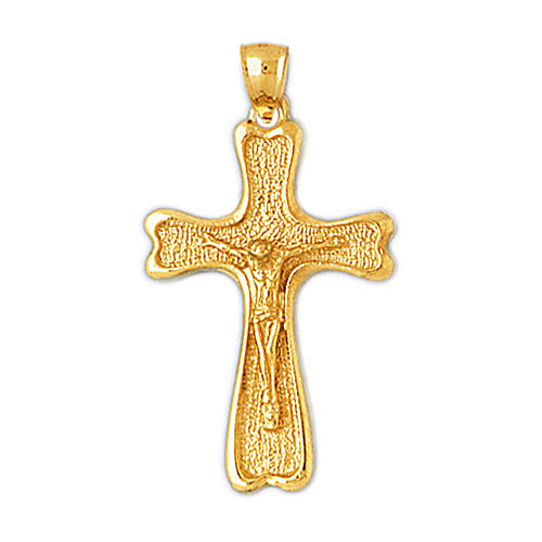 14K Gold 30MM Crucifix Pendant