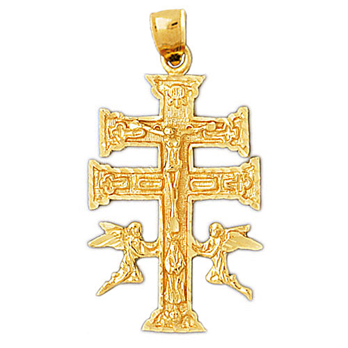 14K Gold Caravaca Crucifix Pendant
