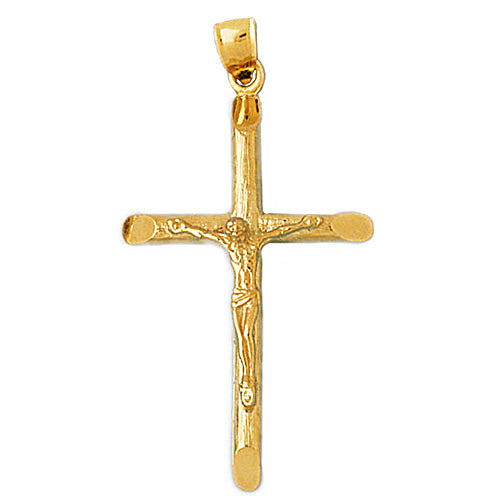 14K Gold 3D Crucifix Pendant