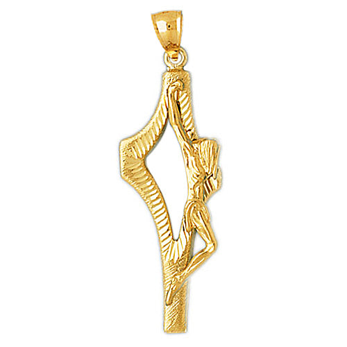 14K Gold Jesus Body Cross Pendant