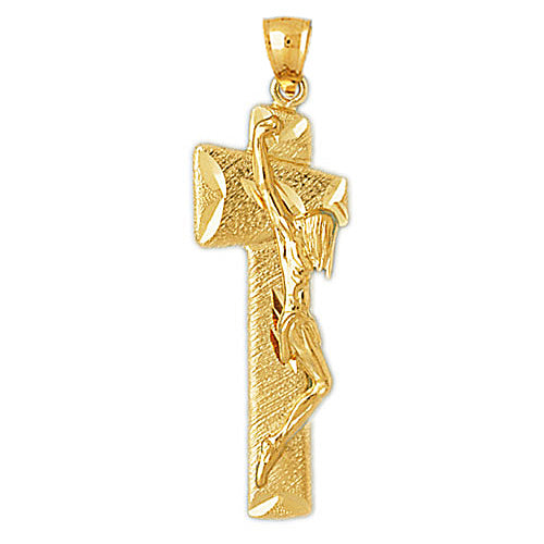 14K Gold Body of Jesus Crucifix Pendant