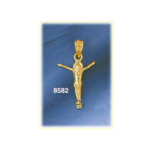 14K Gold Jesus Body Crucifix Charm