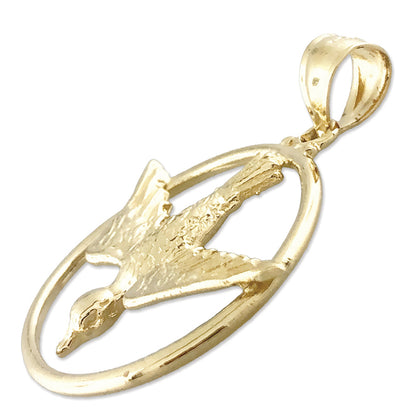 14K Gold Encircled Holy Spirit Dove Medallion