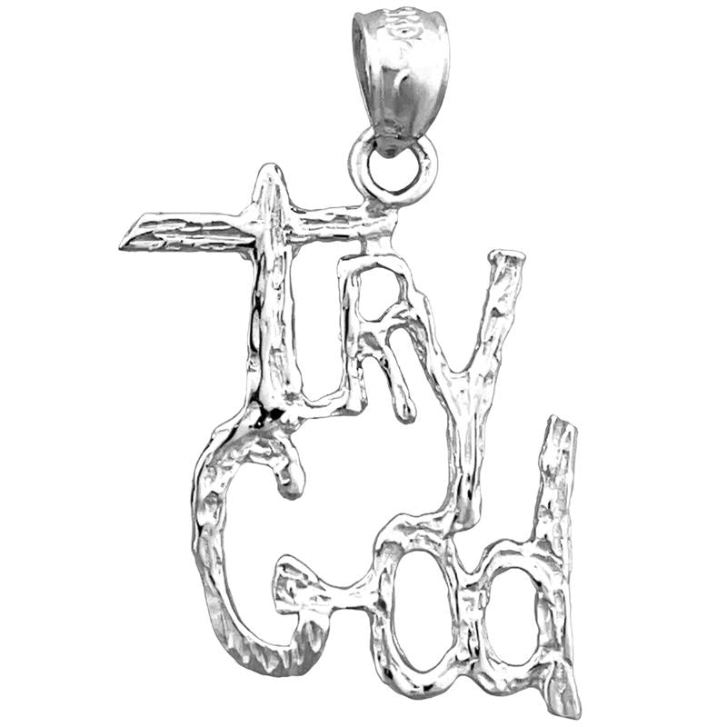 14K Gold 3D Try God Pendant
