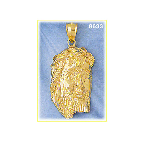 14K Gold Jesus of Nazareth Head Pendant