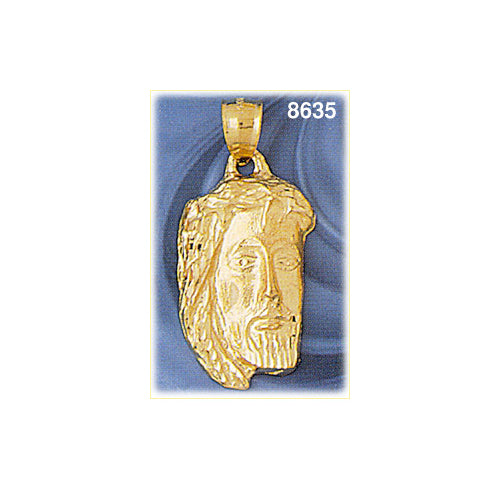 14K Gold 28MM Jesus Christ Head Pendant