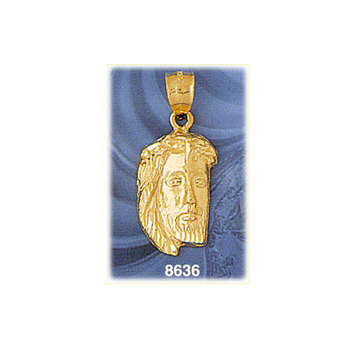 14K Gold Jesus Christ Head Pendant