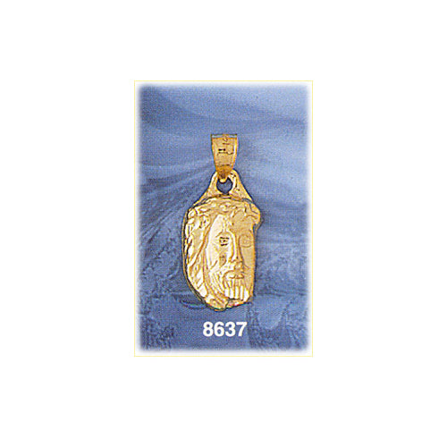 14K Gold Jesus Christ Face Charm