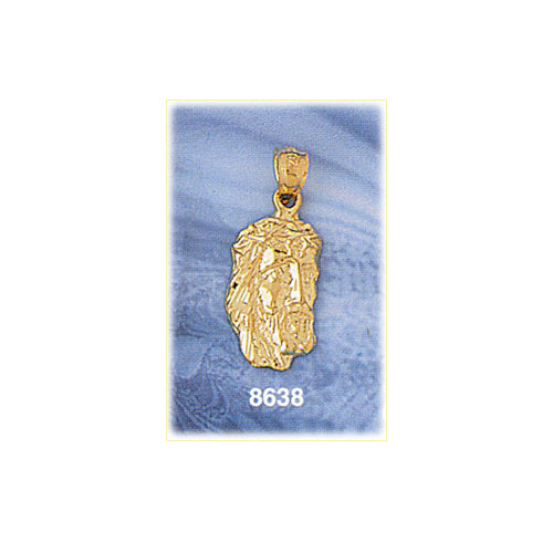 14K Gold Jesus Christ Head Charm