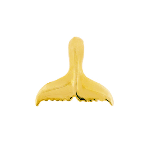 14K Gold 18MM Humpback Whale Tail Fluke Charm Slide