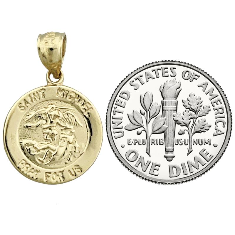 14K Gold Saint Michael Charm