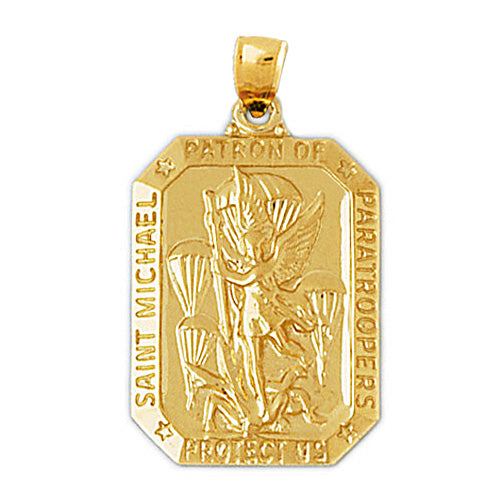 14K Gold Saint Michael Medallion