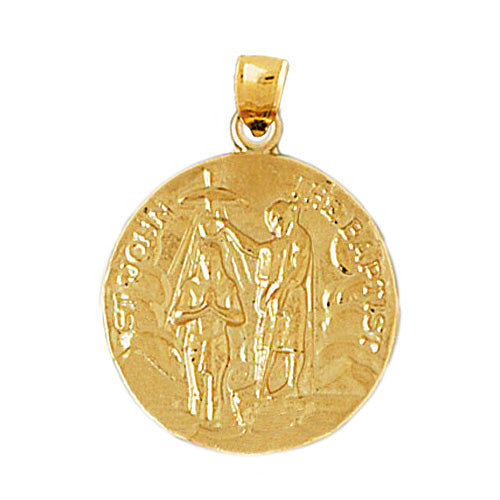 14K Gold Saint John The Baptist Medallion