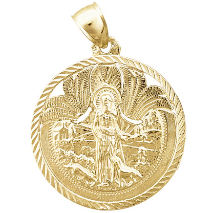14K Gold Saint Lazarus Medallion