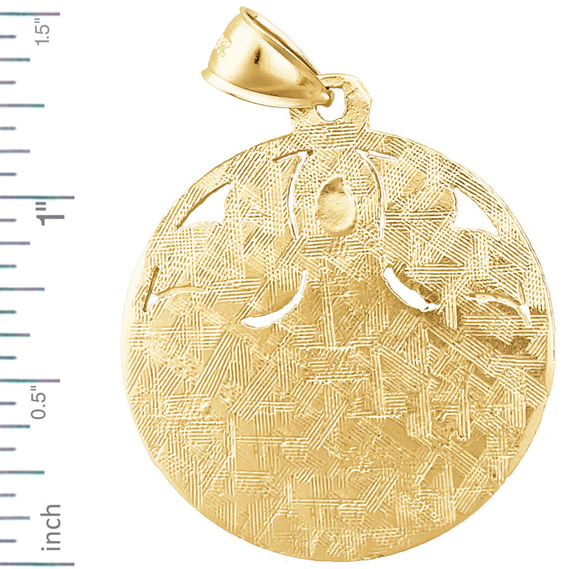 14K Gold Saint Lazarus Medallion