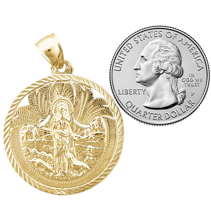 14K Gold Saint Lazarus Medallion