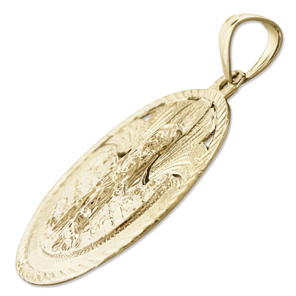 14K Gold Saint Lazarus Medallion