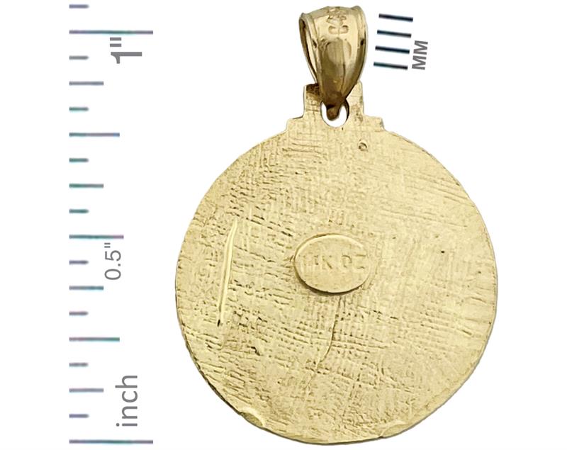 14K Gold Saint Christopher Round Medallion