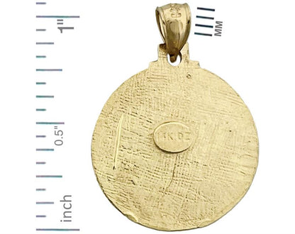 14K Gold Saint Christopher Round Medallion