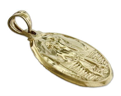 14K Gold Saint Christopher Round Medallion
