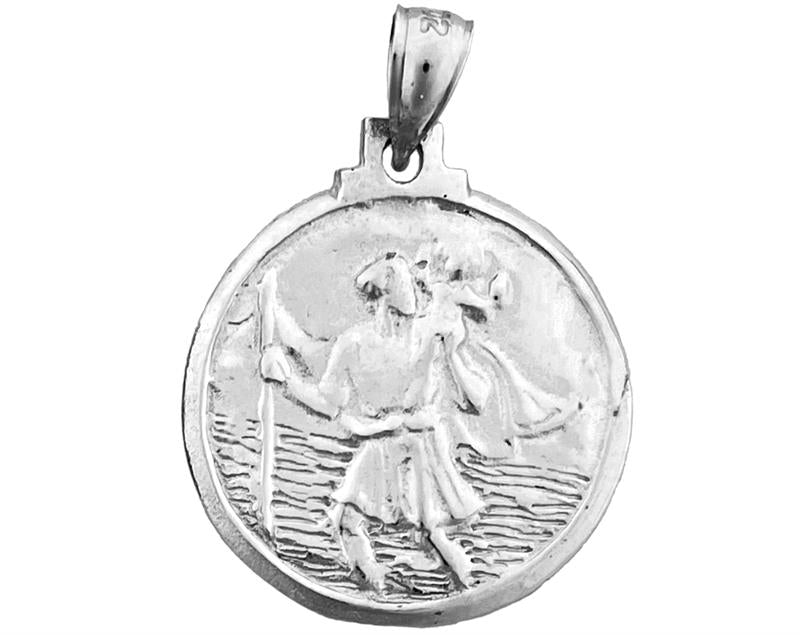14K Gold Saint Christopher Round Medallion