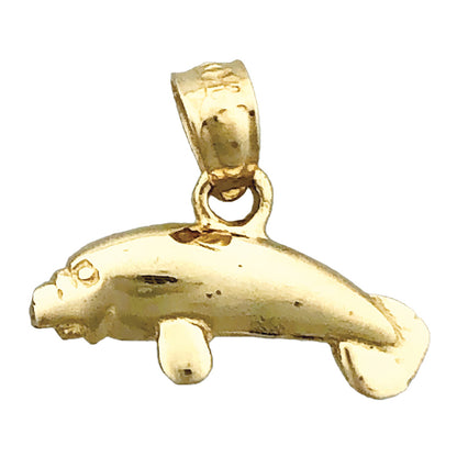 14K Gold Manatee Mini Charm