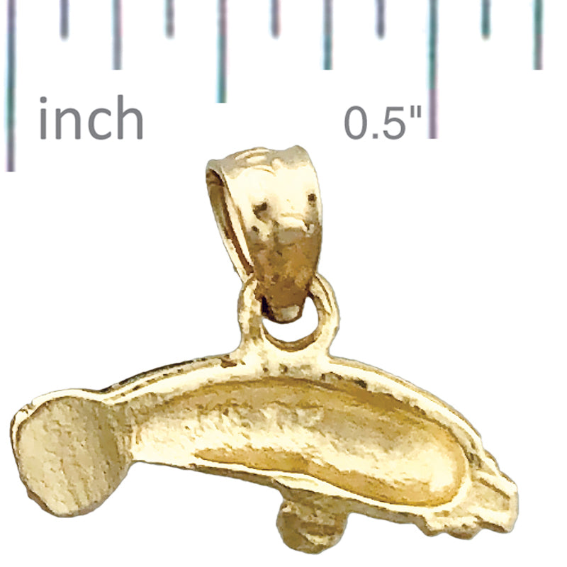14K Gold Manatee Mini Charm