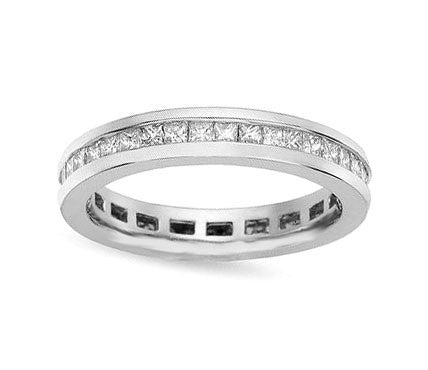 1 ct. tw. Channel Set Princess Diamond Eternity Platinum Band Ring