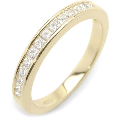 1 ct. tw. Channel Set Princess Diamond Semi-Eternity Band Ring 14K Yellow Gold