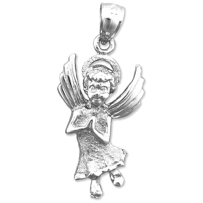 14K Gold Haloed Angel Pendant