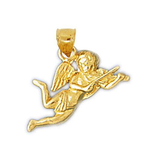 14K Gold Angel with Violin Charm