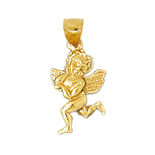 14K Gold 3D Cherub Angel Charm