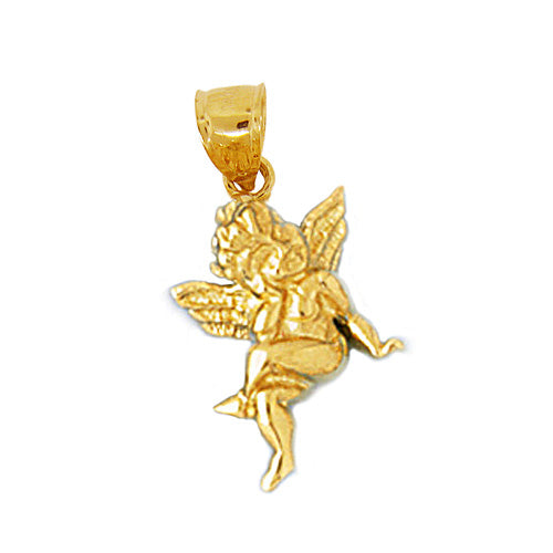 14K Gold Cherub Angel 3D Charm