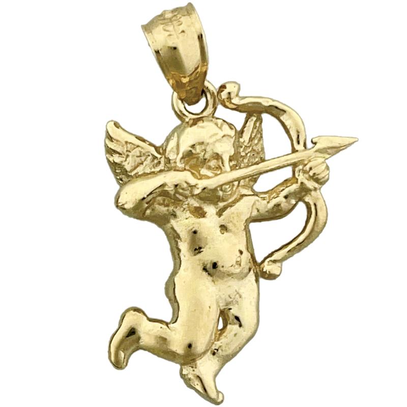 14K Gold Cupid Angel Charm