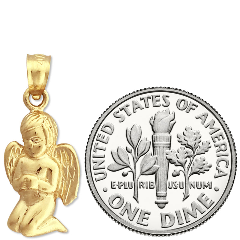 14K Gold Praying Angel Boy Charm