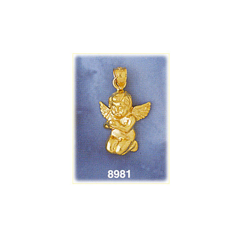 14K Gold Baby Angel Praying Charm