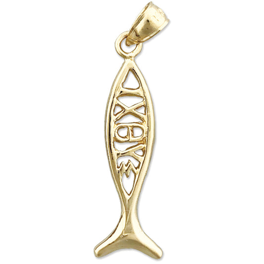 14K Gold Ichthys IXOYE Pendant