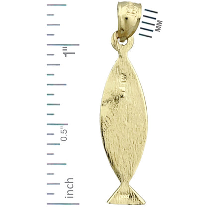 14K Gold Iota Chi Theta Upsilon Sigma Fish Pendant