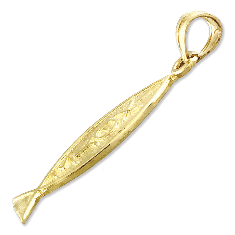 14K Gold Iota Chi Theta Upsilon Sigma Fish Pendant