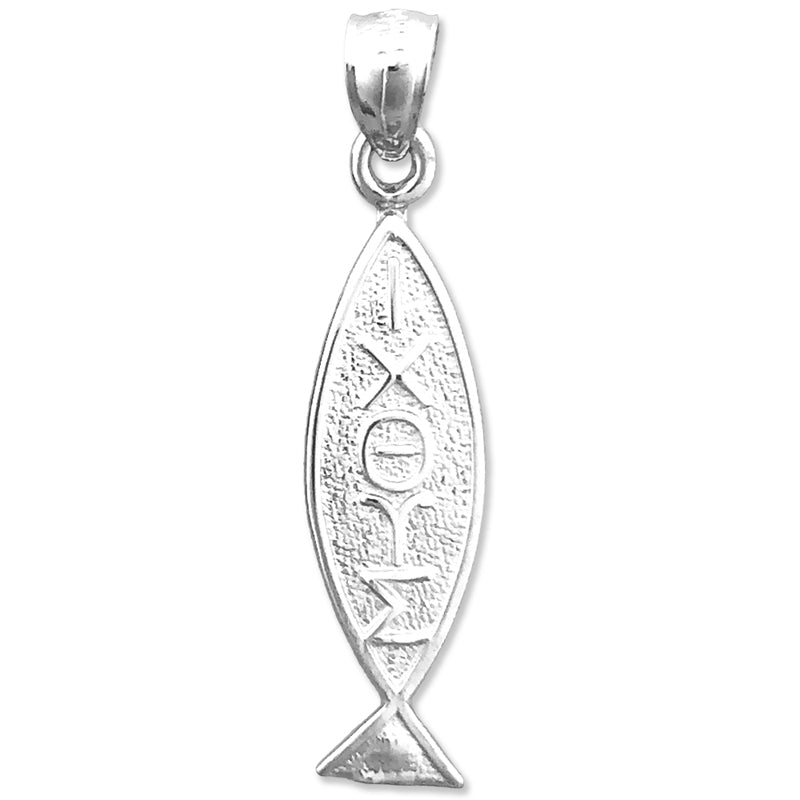 14K Gold Iota Chi Theta Upsilon Sigma Fish Pendant