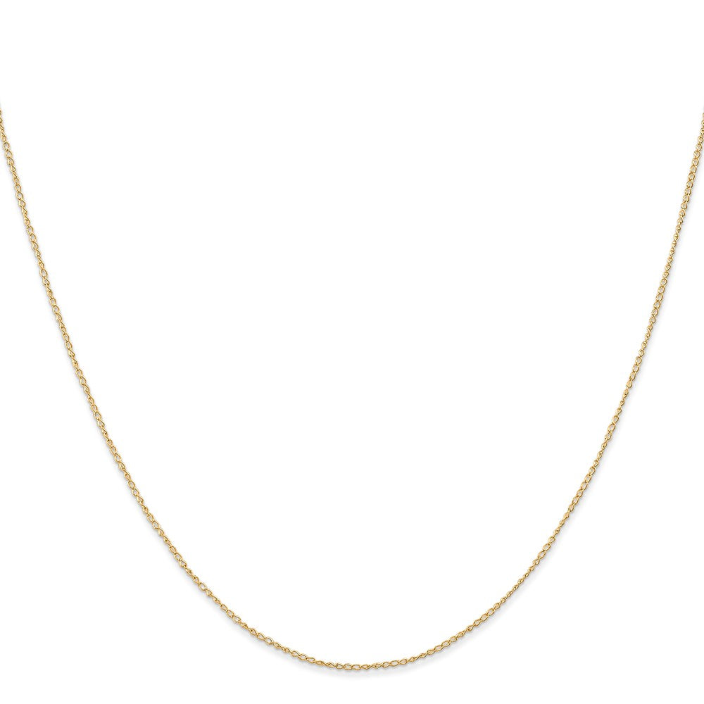 14K Yellow Gold Carded .5mm Curb with Spring Ring Clasp Chain Necklace