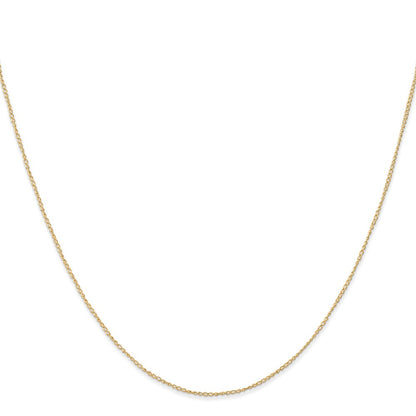 14K Yellow Gold Carded .5mm Curb with Spring Ring Clasp Chain Necklace