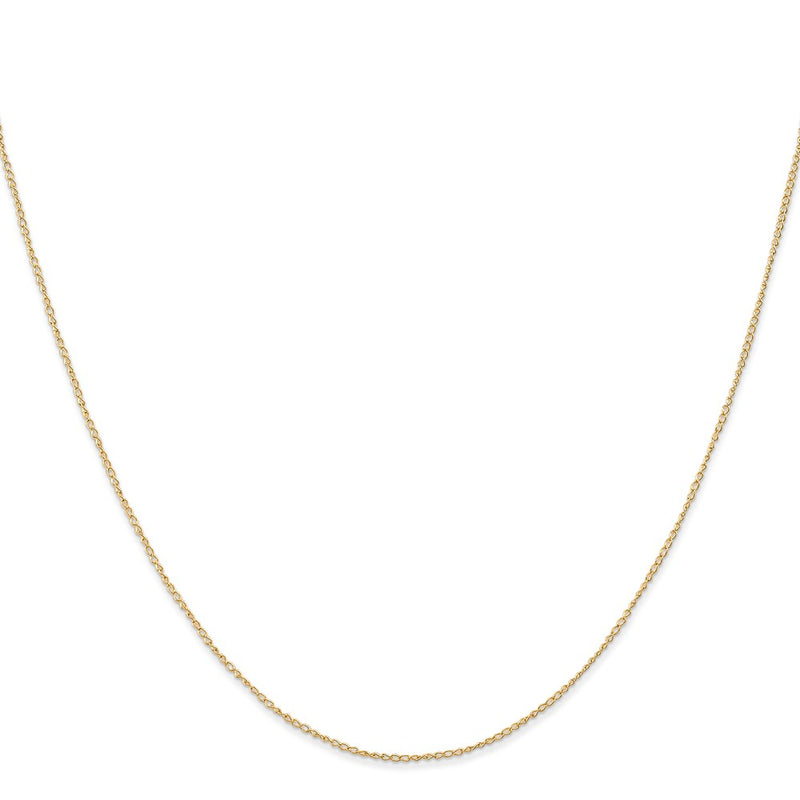 14K Yellow Gold Carded .5mm Curb with Spring Ring Clasp Chain Necklace