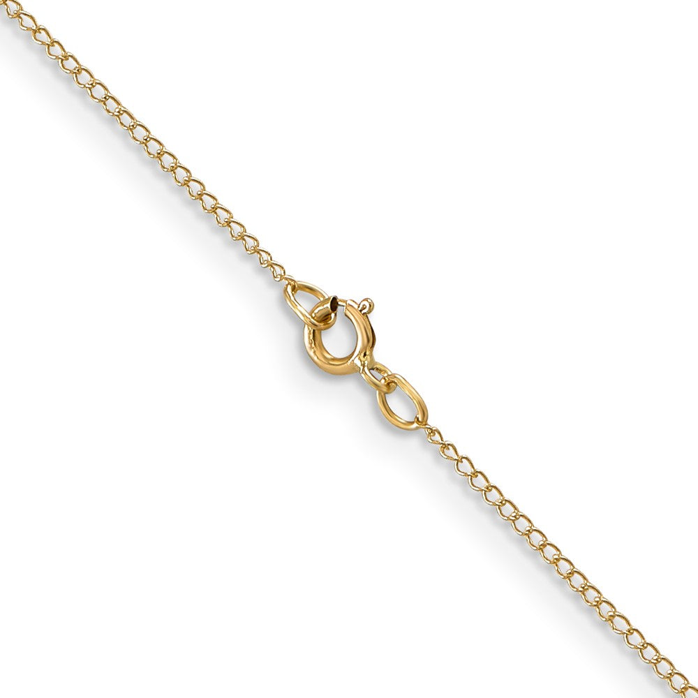 14K Yellow Gold Carded .5mm Curb with Spring Ring Clasp Chain Necklace