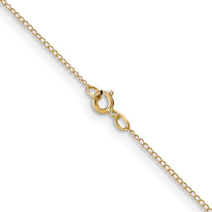 14K Yellow Gold Carded .5mm Curb with Spring Ring Clasp Chain Necklace