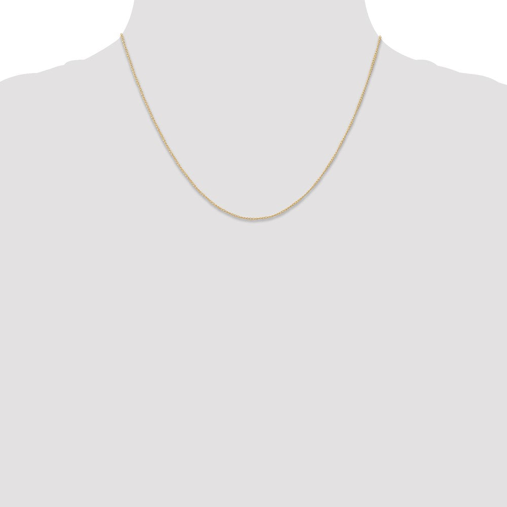 14K Yellow Gold Carded .5mm Curb with Spring Ring Clasp Chain Necklace
