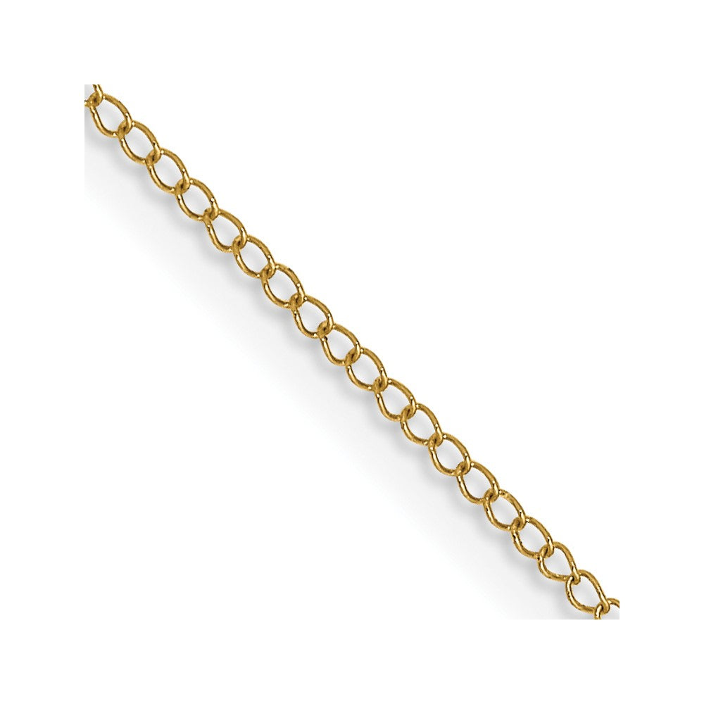 14K Yellow Gold Carded .5mm Curb with Spring Ring Clasp Chain Necklace