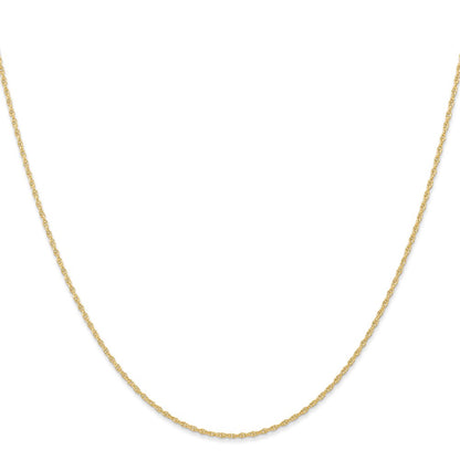 14K Yellow Gold Carded .95mm Cable Rope with Spring Ring Clasp Chain Necklace