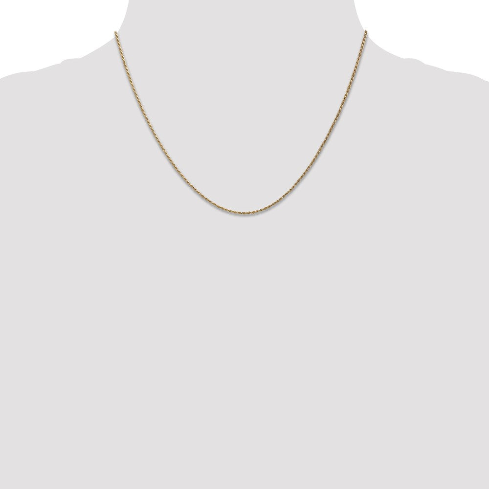 14K Yellow Gold Carded .95mm Cable Rope with Spring Ring Clasp Chain Necklace